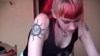 My Sexy Piercings Tattooed and pierced punk girl playing coc