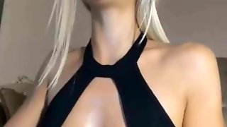 Blonde girl in Dress Big tits